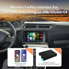 Wireless CarPlay Android Auto Interface for 2017-2018 Peugeot 308 / Citroën C4 7''