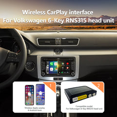 Wireless CarPlay Android Auto Interface for VW RNS315 Head Unit