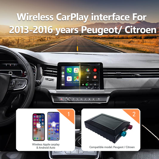 Wireless CarPlay Android Auto Interface for 2013-2016 Peugeot & Citroën