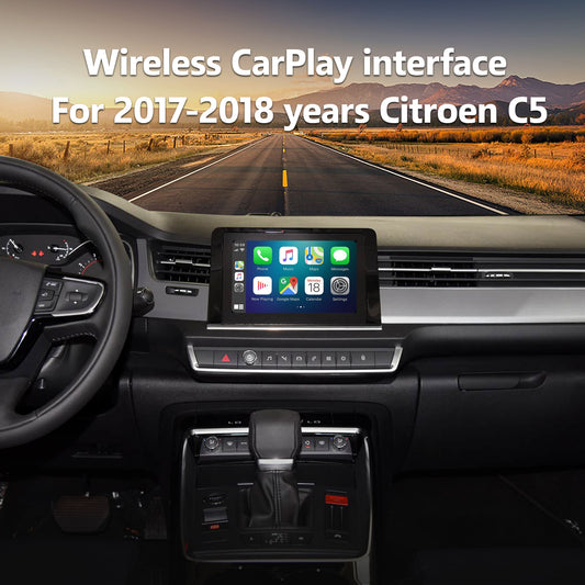 Wireless CarPlay Android Auto Interface for 2017-2018 Peugeot Citroën C5 8''