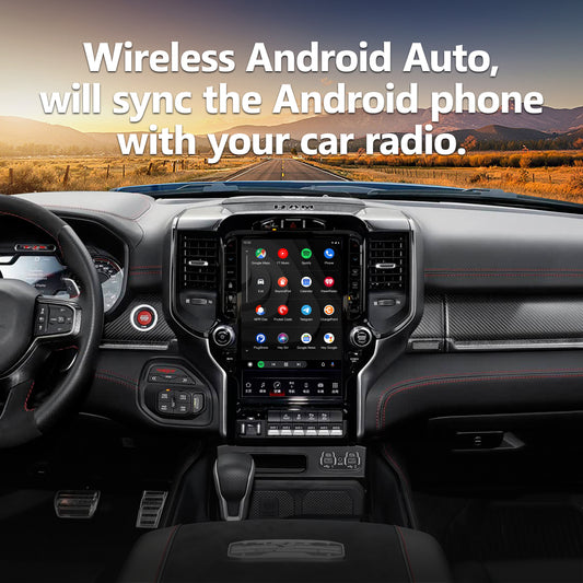Android Operation Interface Wireless Carplay Android Auto for 2018-2025 Dodge RAM