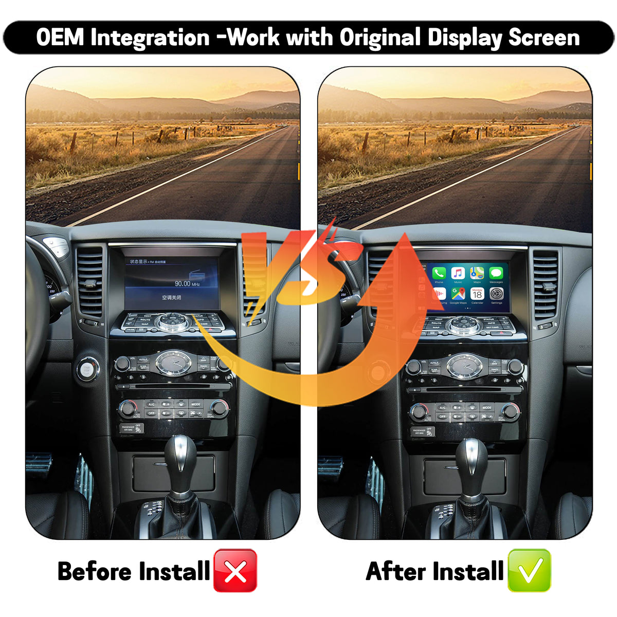 Wireless CarPlay Android Auto Interface for Infiniti 2013-2019