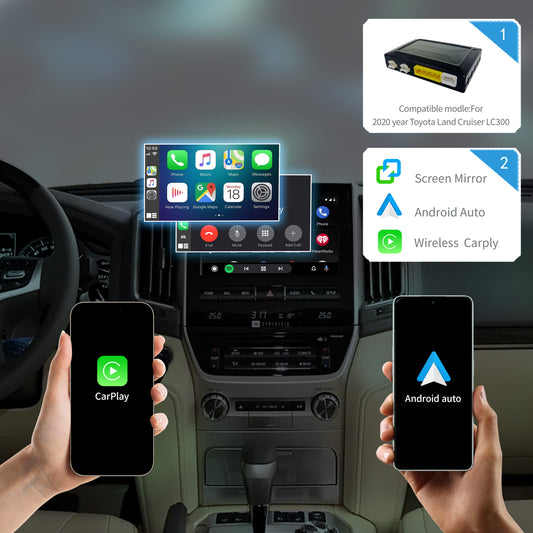 Wireless CarPlay Android Auto Interface for 2020 Toyota Land Cruiser LC300