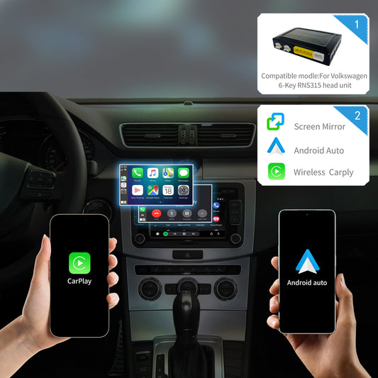 Wireless CarPlay Android Auto Interface for VW RNS315 Head Unit