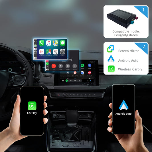 Wireless CarPlay Android Auto Interface for 2013-2016 Peugeot & Citroën