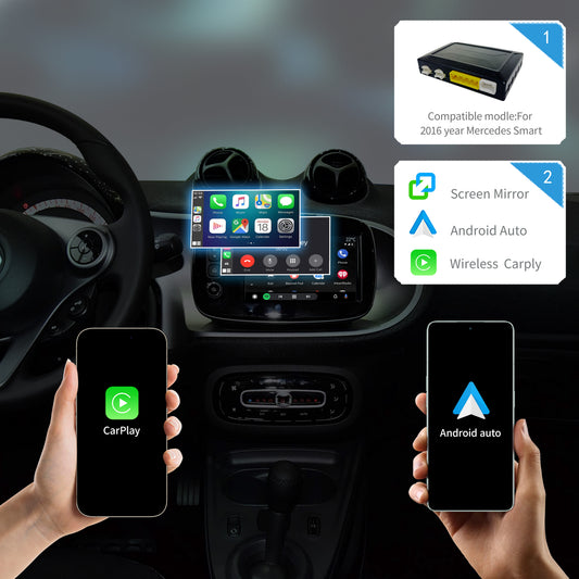 Wireless CarPlay Android Auto Interface for 2016 Mercedes-Benz Smart