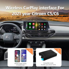 Wireless CarPlay Android Auto Interface for 2021 Citroën C5/C6 (8'')