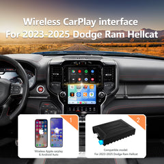 Wireless CarPlay Android Auto Interface for 2018-2025 Dodge Ram Hellcat