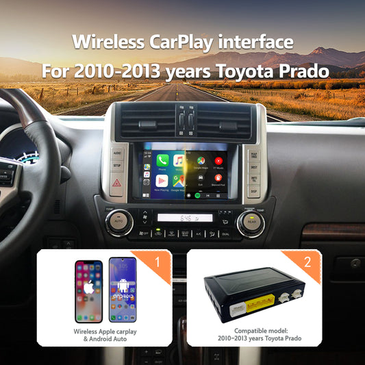 Wireless CarPlay Android Auto Interface for 2010-2013 Toyota Prado