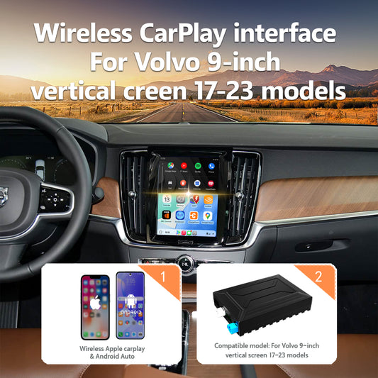 Wireless CarPlay Interface for Volvo 9-inch Vertical Screen (2017-2023 Models)