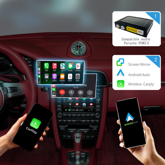 Wireless CarPlay Android Auto interface for Porsche PCM3.0