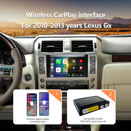 Wireless CarPlay Android Auto Interface for 2010-2013 Lexus GX